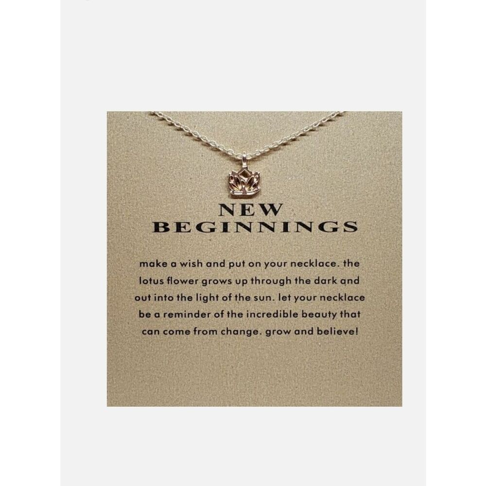 NEW BEGINNINGS LOTUS FLOWER Carded Necklace